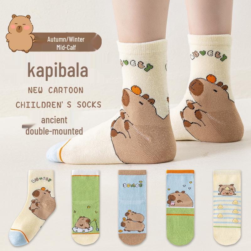 Labubu Jungen Cartoon Baumwolle Mittelwaden-Socken - Geruchsresistent für Frühling, Herbst und Winter 9-12 Years [Shoe Size 33-37] von Joom DACH