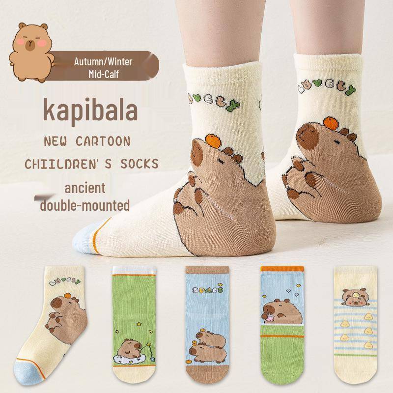 Labubu Jungen Cartoon Baumwolle Mittelwaden-Socken - Geruchsresistent für Frühling, Herbst und Winter 9-12 Years [Shoe Size 33-37] von Joom DACH