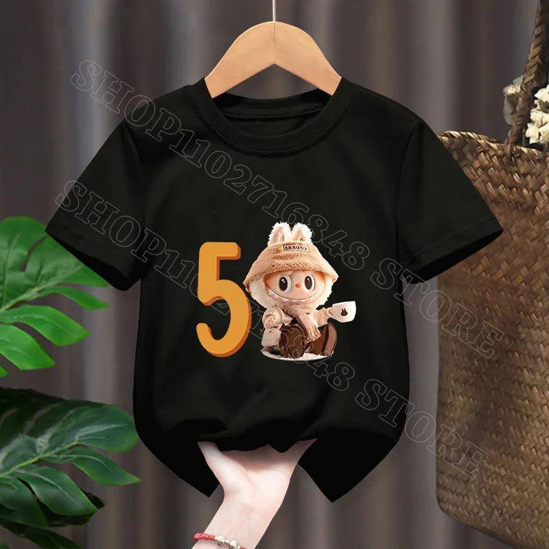 Labubu Jungen Mädchen Geburtstagsparty T-Shirt Baby Show Baumwollkleidung Mode Cartoon Anime Grafikdruck Oberteile Cool Bequem Geschenk 110 von Joom DACH