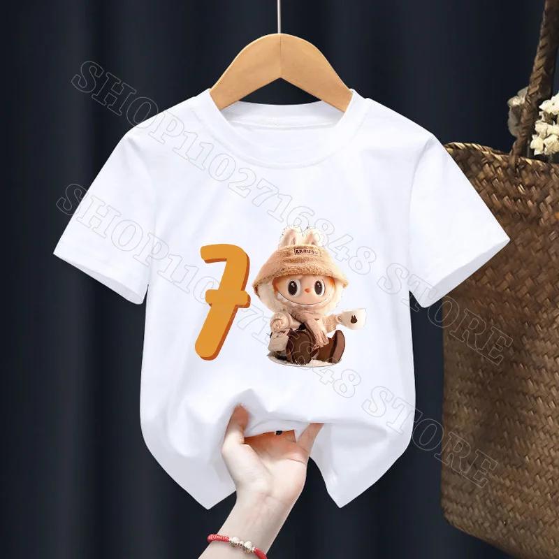 Labubu Jungen Mädchen Geburtstagsparty T-Shirt Baby Show Baumwollkleidung Mode Cartoon Anime Grafikdruck Oberteile Cool Bequem Geschenk 130 von Joom DACH