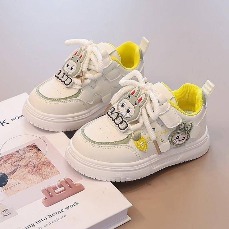 Mädchenschuhe, Herbst Kinder Atmungsaktive Weichsohlige Leder-Board-Schuhe, Mädchen Sportschuhe Weiß 30 gelb von Joom DACH