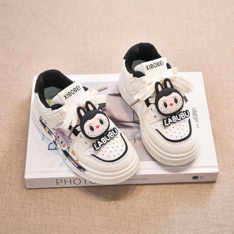 Labubu Mädchenschuhe 2025 neue Sommer Kinder kleine weiße Schuhe weiche Sohle lässige Sport-Board-Schuhe Mädchen Explosion 29 schwarz von Joom DACH