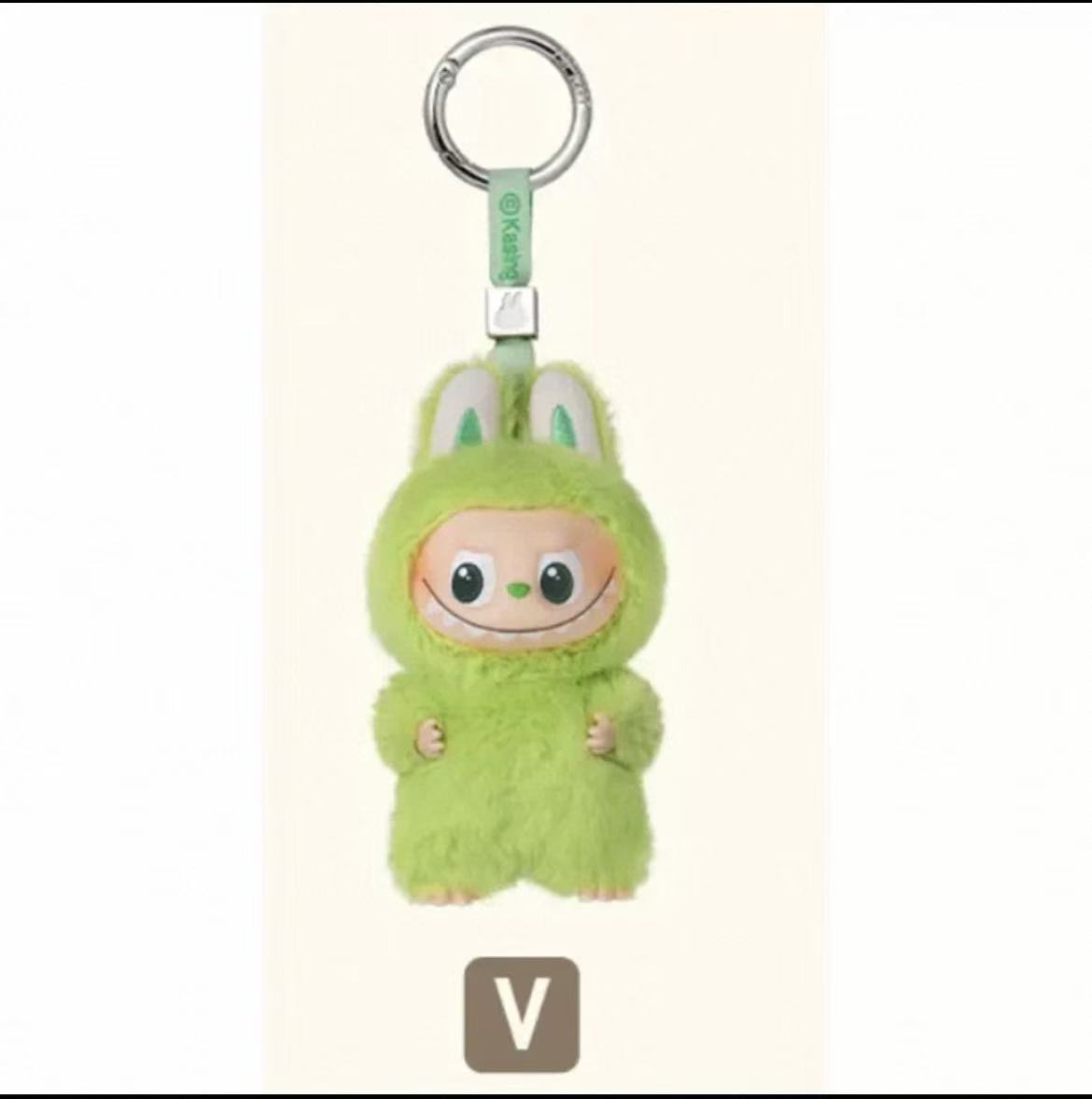 Labubu Neue 4. Generation Mini Edition Vinyl-Gesicht Plüschpuppe Blind Box Rucksack-Zubehör Schlüsselanhänger Weihnachtsgeschenk Kinder Handpuppe Spielzeug V-H:10cm von Joom DACH