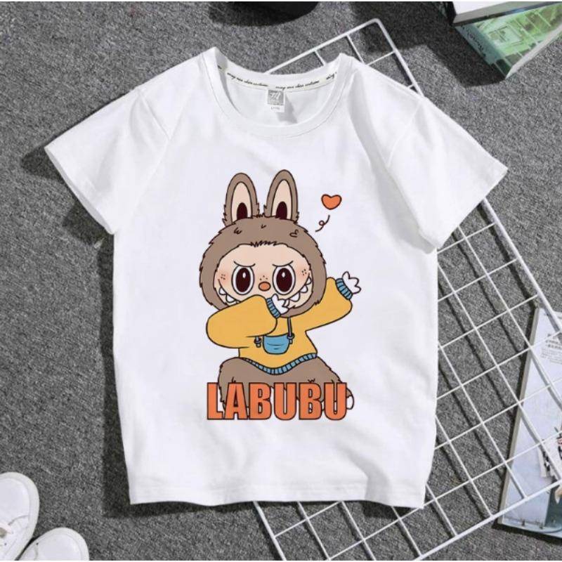 Labubu Original Kinder T-Shirt Junge Mädchen Kawaii Anime Muster Kurzarm Sommer Trendy Lässiges T-Shirt Top Kind Labubu Kleidung Geschenk 140 von Joom DACH