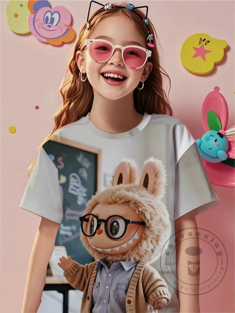 Labubu Print Babykleidung 3 bis 14 Jahre Männlich Outdoor-Kleidung Für Cartoon Neuheit Cool Für Labbu Kinder Junge Mädchen Kind T-Shirt Top 130 von Joom DACH
