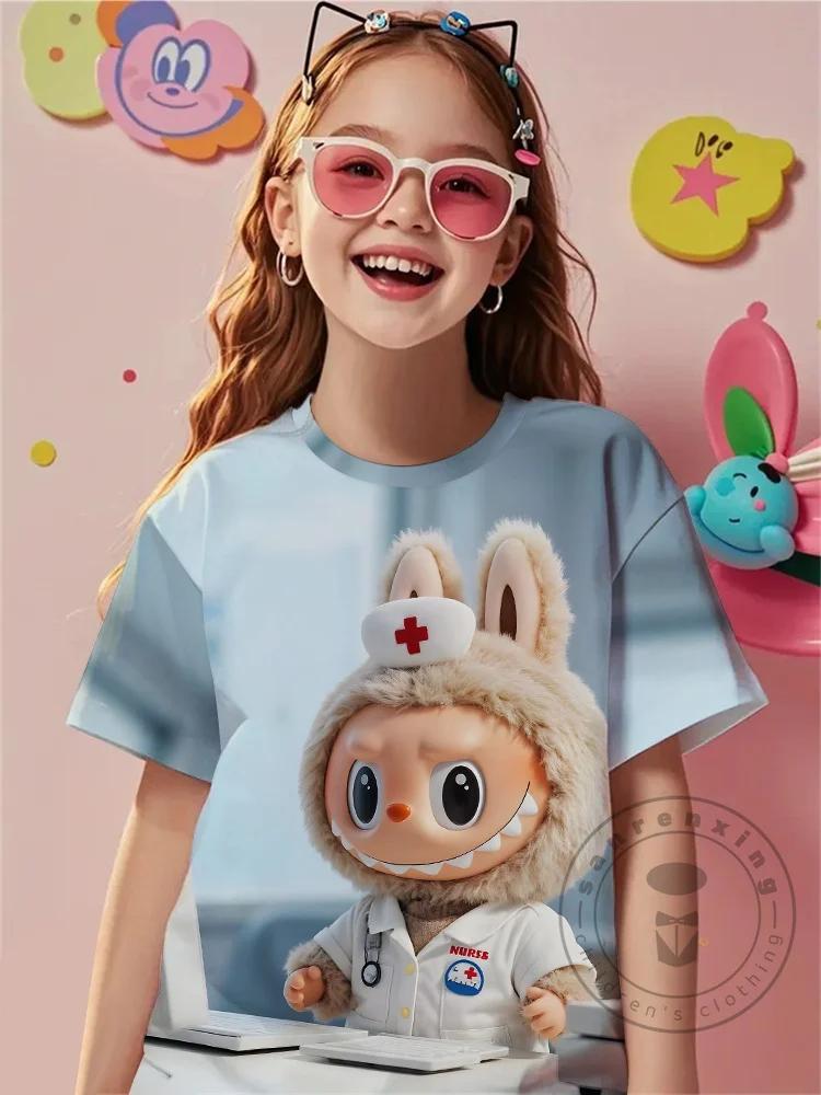 Labubu Print Babykleidung 3 bis 14 Jahre Männlich Outdoor-Kleidung Für Cartoon Neuheit Cool Für Labbu Kinder Junge Mädchen Kind T-Shirt Top 130 von Joom DACH