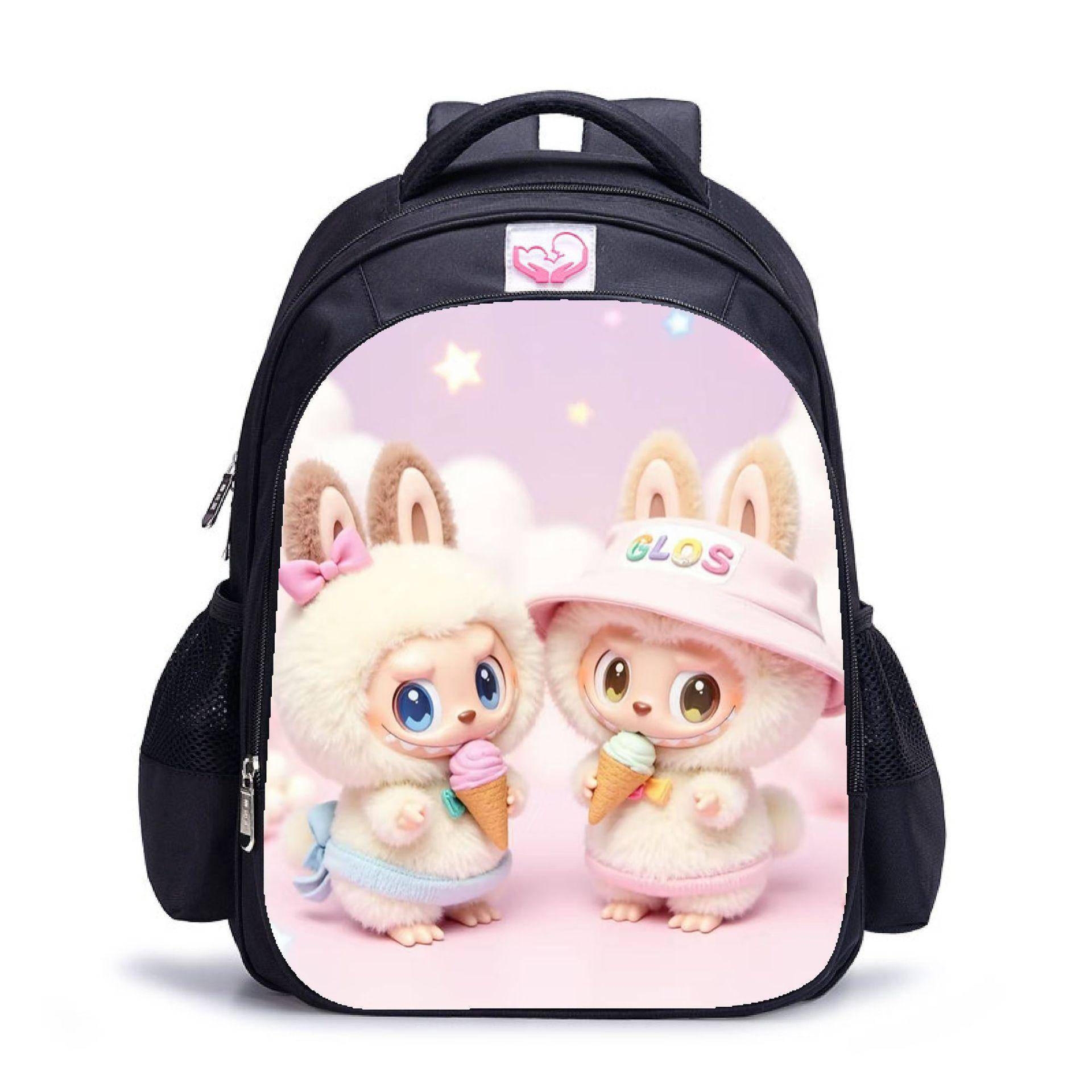 Labubu trendiger Kinder-Kindergarten-Schulranzen schwarz Herren- und Damen-Rucksack Cartoon Studentenrucksack 5529 CLE L von Joom DACH