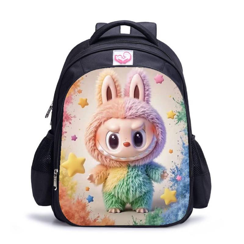 Labubu trendiger Kinder-Kindergarten-Schulranzen schwarz Herren- und Damen-Rucksack Cartoon Studentenrucksack 5529 S von Joom DACH