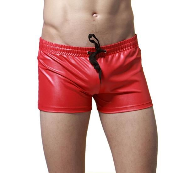 Lackleder-Badehose, Strand-Boxershorts, Kordelzug für Herren-Bademode L rot Lackleder-Badehose, Strand-Boxershorts, Kordelzug für Herren-Bademode L rot von Joom DACH