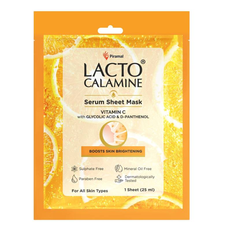 Lacto Calamine Vitamin C Gesichtsmaske 30 g Packung | Feuchtigkeitsspendende Aufhellende Glow-Maske mit Kühlendem Komfort für Klare und Strahlende Haut von Joom DACH