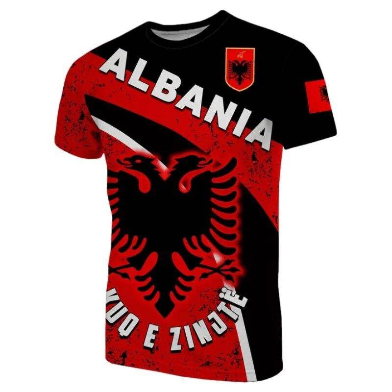Länderflagge Retro-Albanien-Symbol NewFashion Herren/Damen 3D-Druck Sommer-T-Shirts Albanien-Kosovo-T-Shirt Unser besonderer Freund XL von Joom DACH
