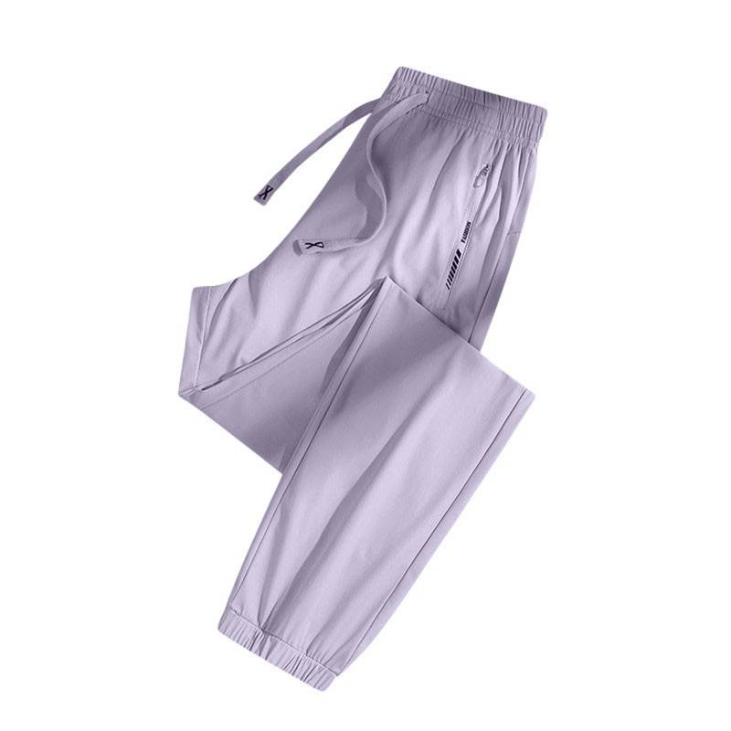 Lässige, einfarbige, elastische Taille, gerade Freizeithose für Damen mit Taschen XXL von Joom DACH