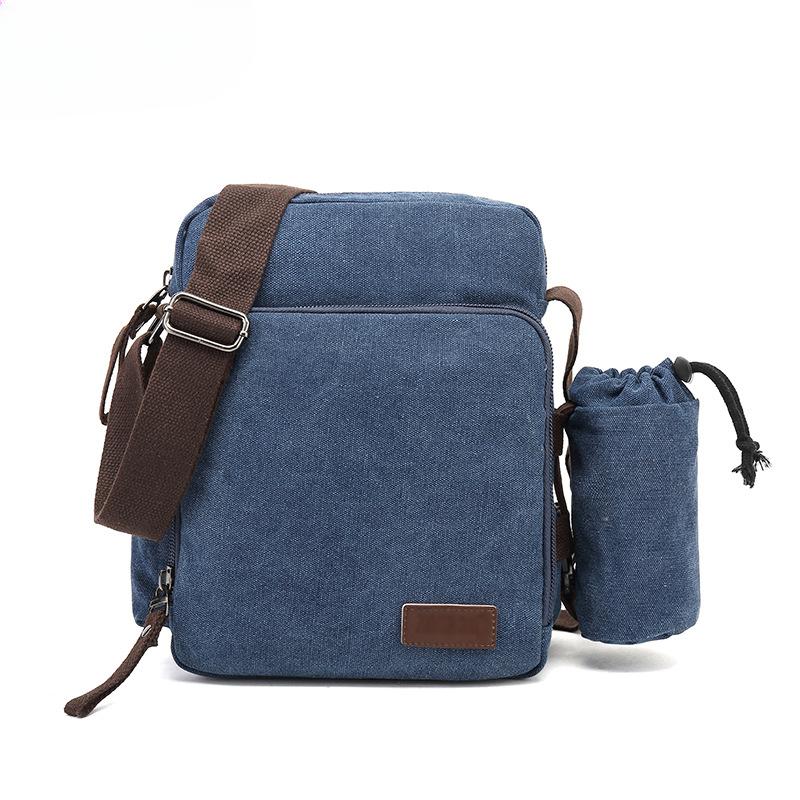 Lässige Canvas Multifunktionale Umhängetasche Herren Umhängetasche Messenger Bag Business Aktentasche Kessel blau von Joom DACH