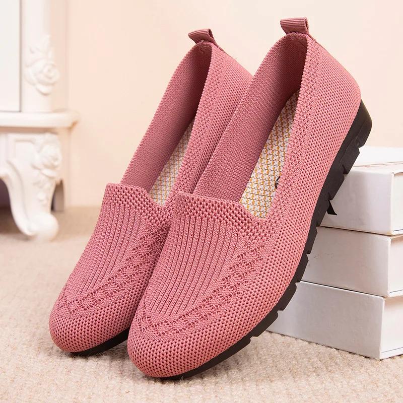 Lässige Damenschuhe Sommer Mesh Atmungsaktiv Flach Damen Komfort Leichter Sneaker Socken Damen Slipper Loafers Zapatillas Muje 35 von Joom DACH