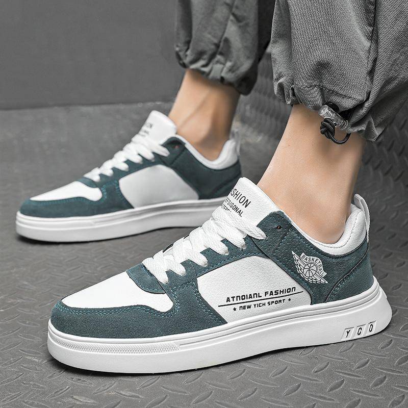 Lässige Herren Leder Skateboardschuhe Gemischte Farben Skateschuhe Bequeme Schuhe Low Top Herrenschuhe Gummisohle Sneaker 8206 44 von Joom DACH