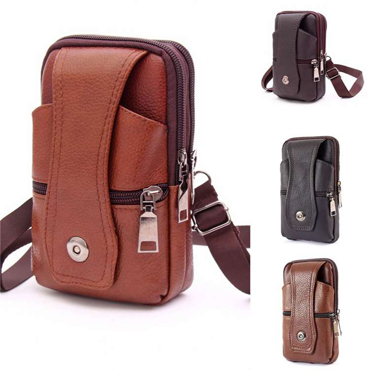 Lässige Herren-Multifunktions-Hüfttasche, Gürtel-Hüfttasche, Umhängetasche, mehrschichtige Handytasche Two layers von Joom DACH