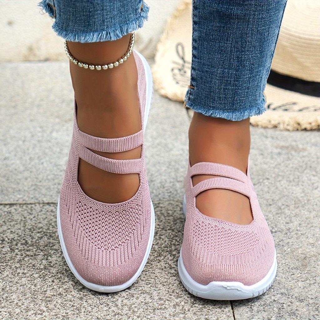 Lässige Sneaker für Damen im Sommer, atmungsaktive Mesh-Ballerinas, bequeme Slip-On-Loafer, Damen-Wanderschuhe 39 rosa von Joom DACH