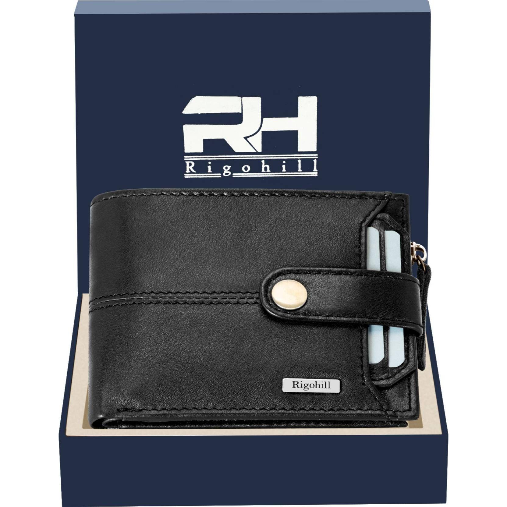 Lässige blaue RFID-Geldbörse aus echtem Leder für Herren  (10 Kartenfächer) von Joom DACH