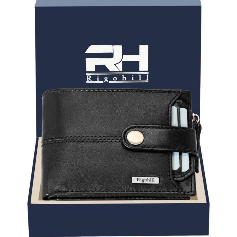 Lässige blaue RFID-Geldbörse aus echtem Leder für Herren  (10 Kartenfächer) von Joom DACH