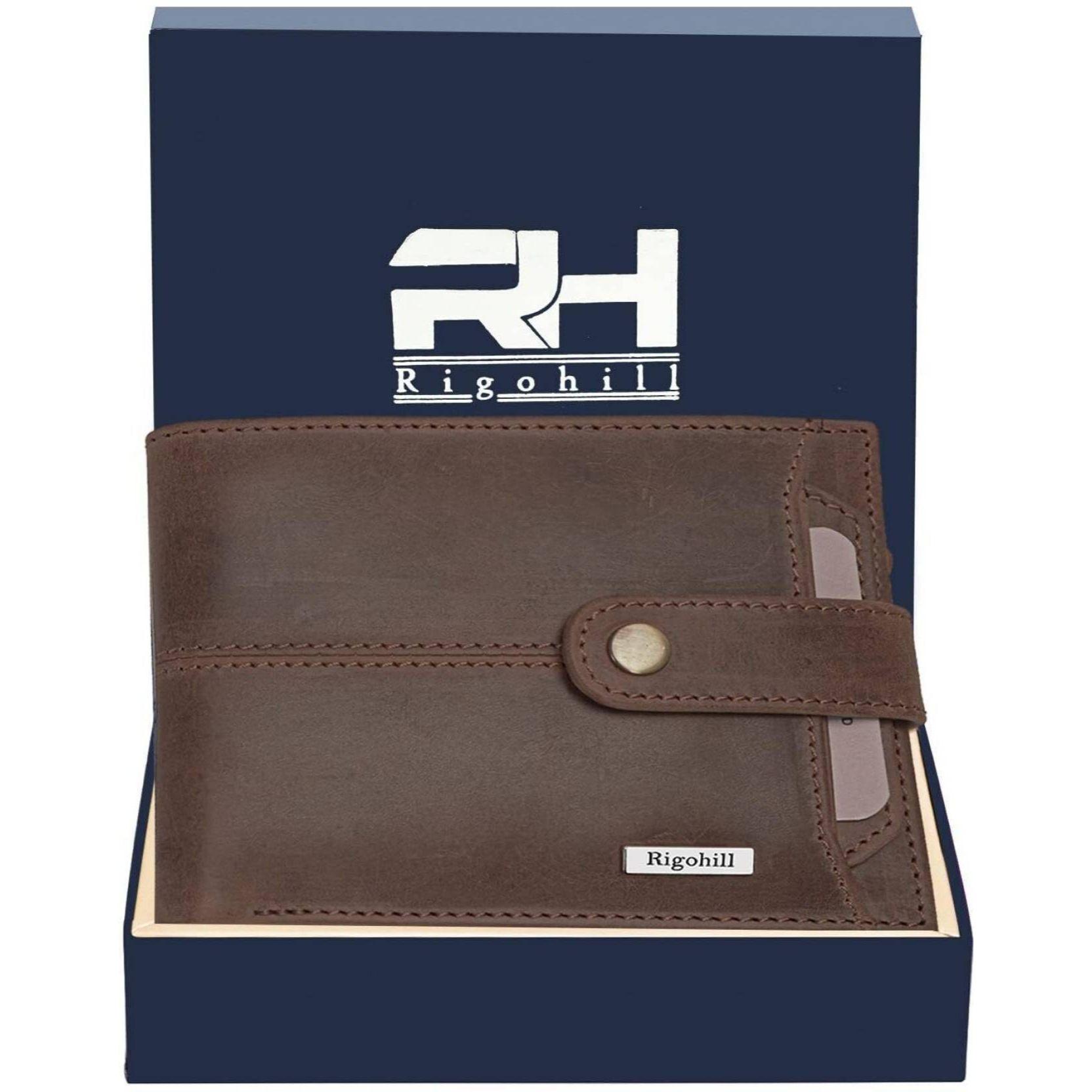 Lässige blaue RFID-Geldbörse aus echtem Leder für Herren  (10 Kartenfächer) von Joom DACH