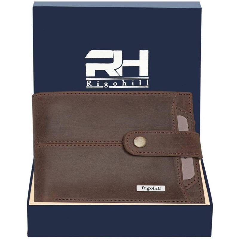 Lässige blaue RFID-Geldbörse aus echtem Leder für Herren  (10 Kartenfächer) von Joom DACH