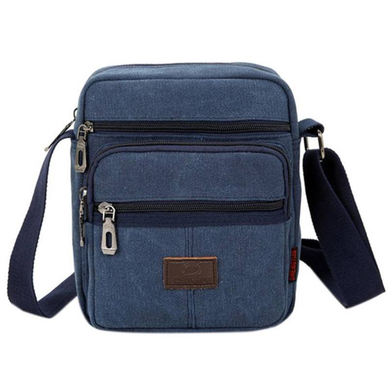 Lässige kleine Canvas-Umhängetasche für Herren, quadratische Tasche, diagonale Tasche, Herren-Umhängetasche One Size blau von Joom DACH