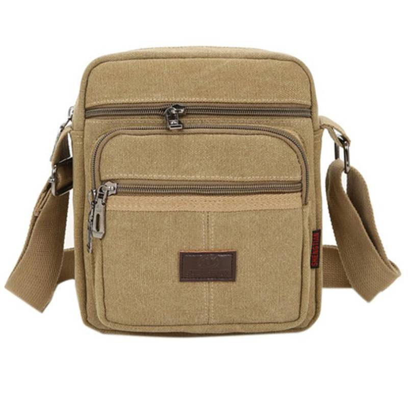 Lässige kleine Canvas-Umhängetasche für Herren, quadratische Tasche, diagonale Tasche, Herren-Umhängetasche One Size khaki von Joom DACH