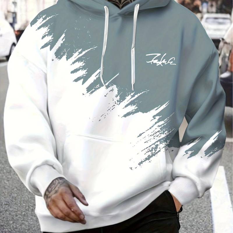 Lässiger Herren-Kapuzenpullover mit Farbverlauf, bedruckt, langärmelig, Kapuzenpullover, Muster, Herrenbekleidung, Hip-Hop-T-Shirt, Oberteil, übergroßes Sportshirt, 5XL 2XL von Joom DACH