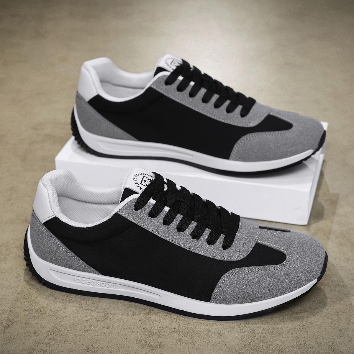 Lässiges Herrenschuh-Set Koreanische Version Trendig und gutaussehend Straßen-Sportschuhe Frühling und Sommer Outdoor-Laufschuhe Herren-Slipper 38 schwarz von Joom DACH