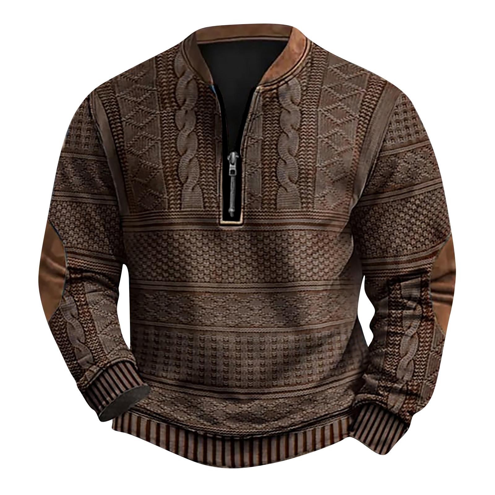 Lässiges Retro-Sweatshirt mit Farbverlauf für Herren S kaffeebraun von Joom DACH