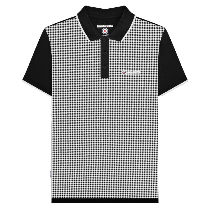 Lambretta Herren Gingham Allover-Print Big & Tall Poloshirt 4XL schwarz von Joom DACH