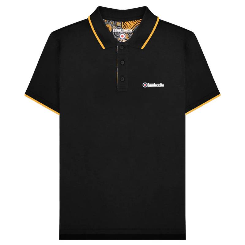 Lambretta Herren Poloshirt mit Paisley-Futter 3XL gold/schwarz Lambretta Herren Poloshirt mit Paisley-Futter 3XL gold/schwarz von Joom DACH