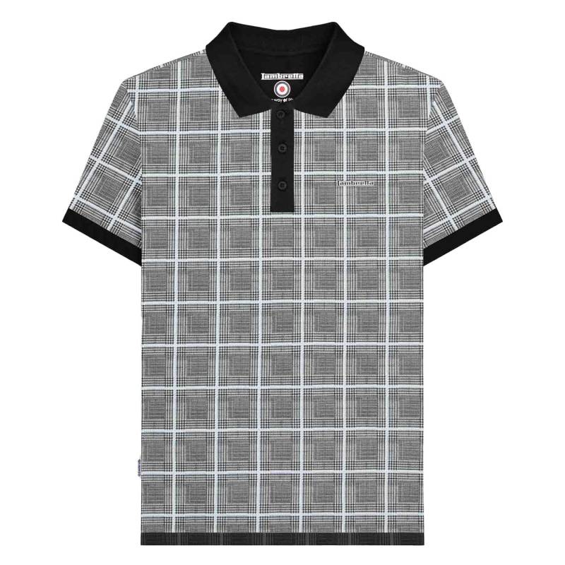 Lambretta Herren SS25 Prince of Wales Check Übergröße Poloshirt 3XL weiß von Joom DACH
