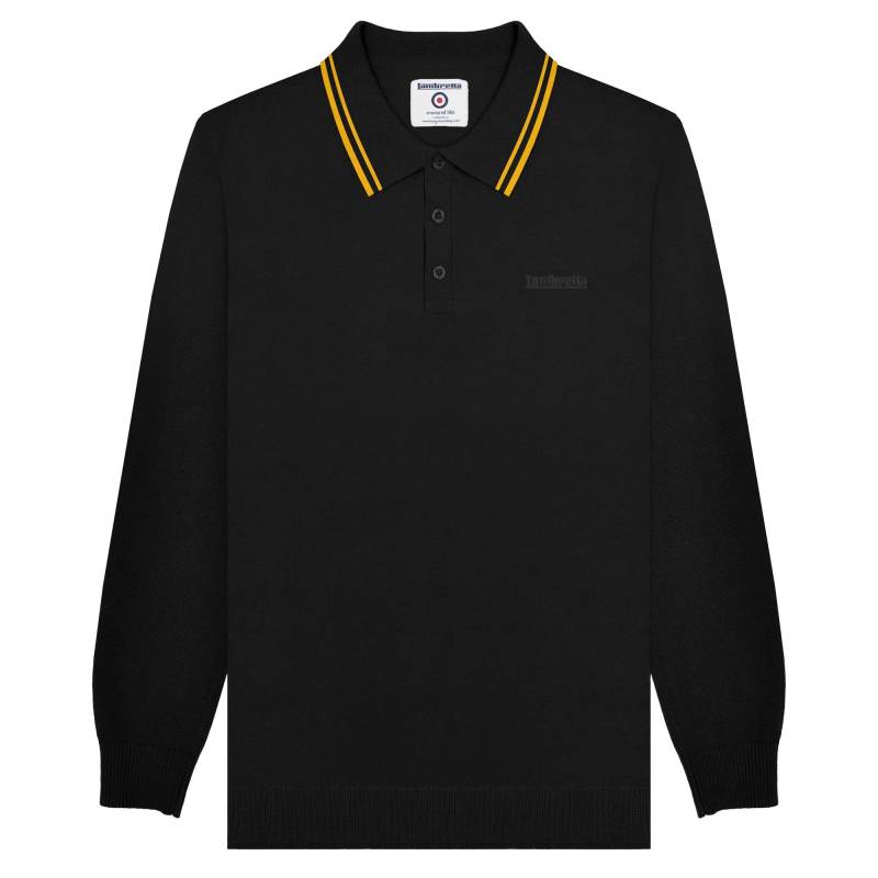 Lambretta Herren Strick-Polohemd mit Spitzen, langärmlig XL gold/schwarz Lambretta Herren Strick-Polohemd mit Spitzen, langärmlig XL gold/schwarz von Joom DACH