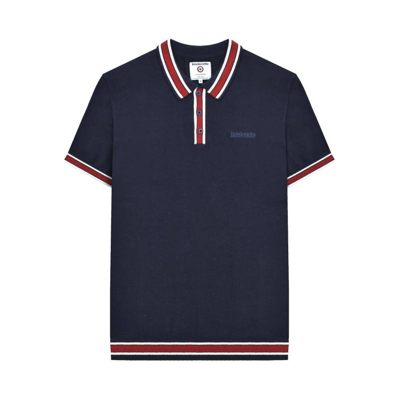 Lambretta Herren Valero Gestricktes Polohemd mit Spitzen, Kurzarm XL dunkelblau von Joom DACH