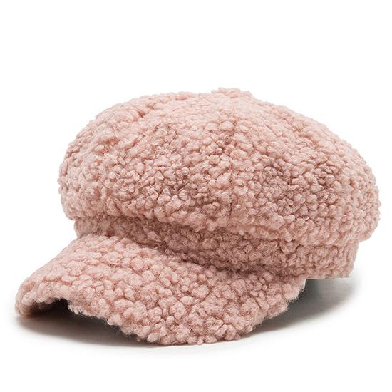 Lammwolle Frauen Berets Hut Winter Vintage Kappe Frauen Casual Kürbis Hut Flache Baskenmütze Hüte Peaky Blinders Schirmmütze rosa von Joom DACH