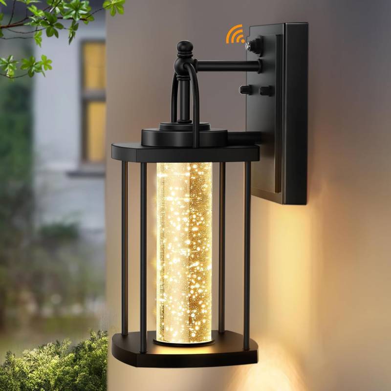 Lamomo LED Eingangsleuchte Verandaleuchte Halterungsleuchte Lichtempfindliche Sensorleuchte Wasserdicht und Regenfest IP65 Wandbeleuchtung Außenleuchte Außenwand schwarz von Joom DACH