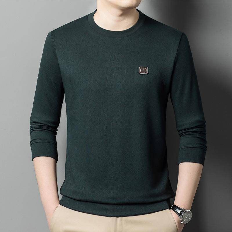 Langärmelige Herren-Sweatshirts, neue farbige Rundhals-Oberteile, Unterhemden für Herbst und Winter, Business-Herrenbekleidung XXXL von Joom DACH