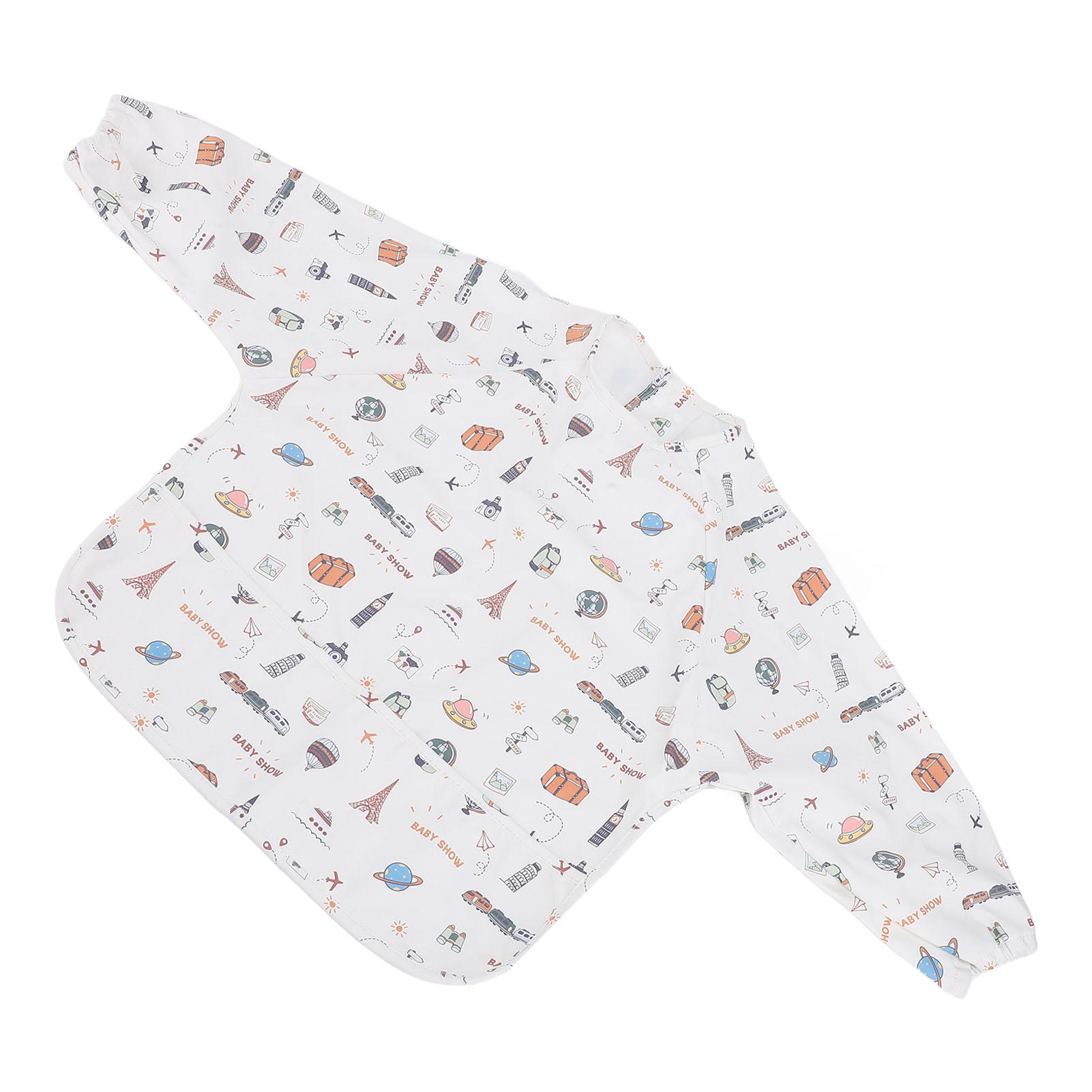 Langärmiges Baby-Lätzchen mit Tasche, wasserabweisendes PU, Knopfverschluss, Baby-Entwöhnungs-Lätzchen, Outfit für 18 von Joom DACH