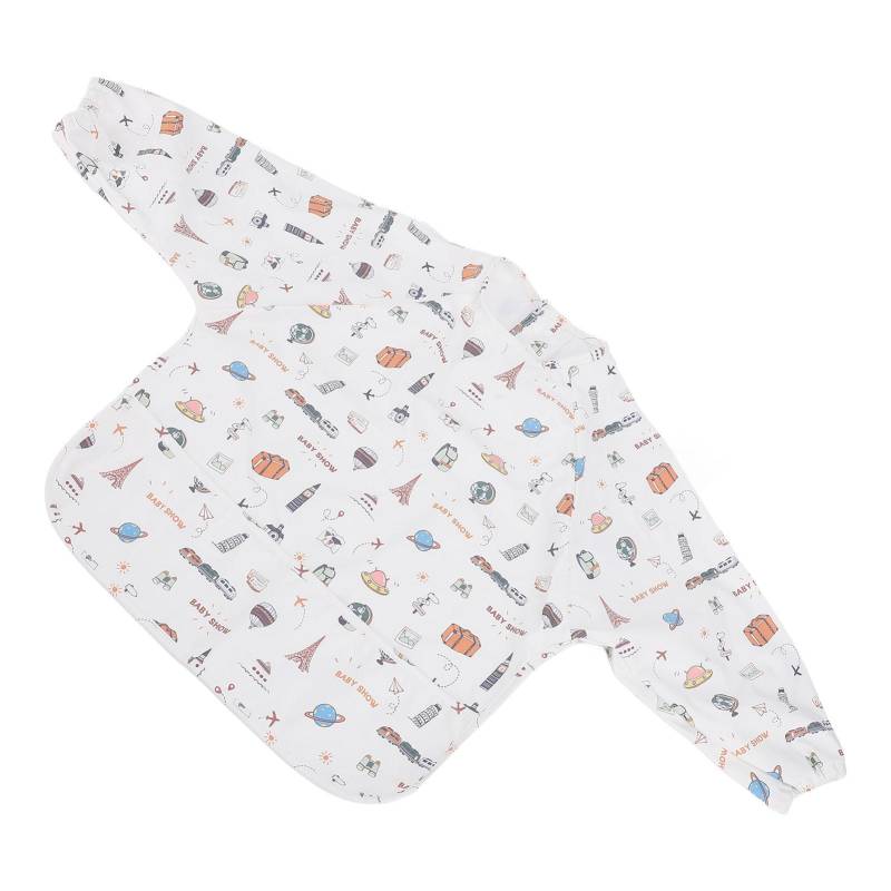 Langärmiges Baby-Lätzchen mit Tasche, wasserabweisendes PU, Knopfverschluss, Baby-Entwöhnungs-Lätzchen, Outfit für 18 von Joom DACH