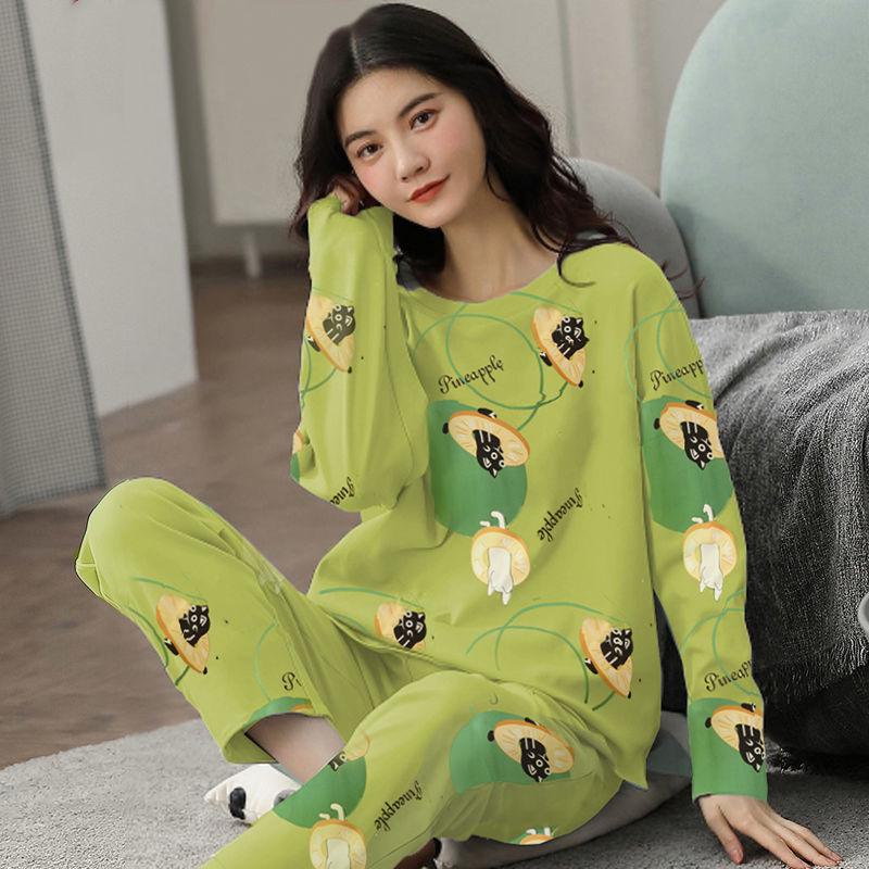 Langärmliger Pyjama mit Cartoon-Motiv für Damen – süßer und bequemer koreanischer Stil für Frühling und Herbst – Übergröße erhältlich 2XL 115-130 catties Langärmliger Pyjama mit Cartoon-Motiv für Damen – süßer und bequemer koreanischer Stil für Frühling und Herbst – Übergröße erhältlich 2XL 115-130 catties von Joom DACH