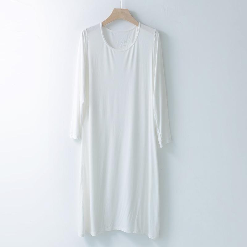 Langärmliges Nachthemd aus Modal für Damen – Locker, dünn und perfekt für den Pyjama im Frühling und Sommer Long 100cm von Joom DACH