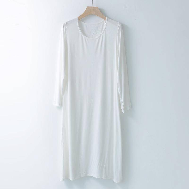 Langärmliges Nachthemd aus Modal für Damen – Locker, dünn und perfekt für den Pyjama im Frühling und Sommer Long 100cm von Joom DACH