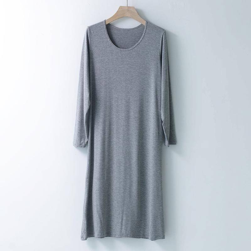 Langärmliges Nachthemd aus Modal für Damen – Locker, dünn und perfekt für den Pyjama im Frühling und Sommer Long 100cm von Joom DACH