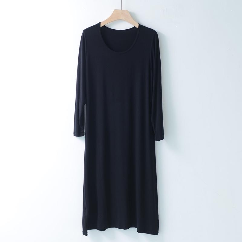 Langärmliges Nachthemd aus Modal für Damen – Locker, dünn und perfekt für den Pyjama im Frühling und Sommer Long 100cm von Joom DACH