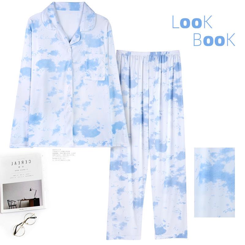 Langärmliges Pyjama-Set für Damen für Frühling und Herbst – Strickjacke mit Revers, Übergröße, vielseitig einsetzbar für zu Hause oder draußen. Double Extra Large Langärmliges Pyjama-Set für Damen für Frühling und Herbst – Strickjacke mit Revers, Übergröße, vielseitig einsetzbar für zu Hause oder draußen. Double Extra Large von Joom DACH