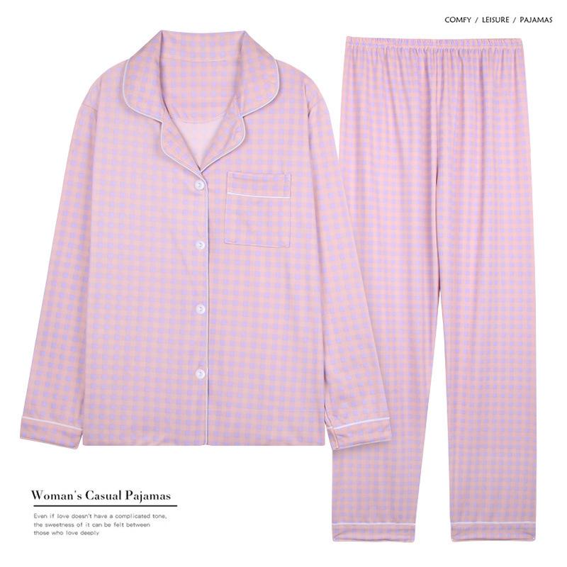 Langärmliges Pyjama-Set für Damen für Frühling und Herbst – Strickjacke mit Revers, Übergröße, vielseitig einsetzbar für zu Hause oder draußen. Double Extra Large Langärmliges Pyjama-Set für Damen für Frühling und Herbst – Strickjacke mit Revers, Übergröße, vielseitig einsetzbar für zu Hause oder draußen. Double Extra Large von Joom DACH