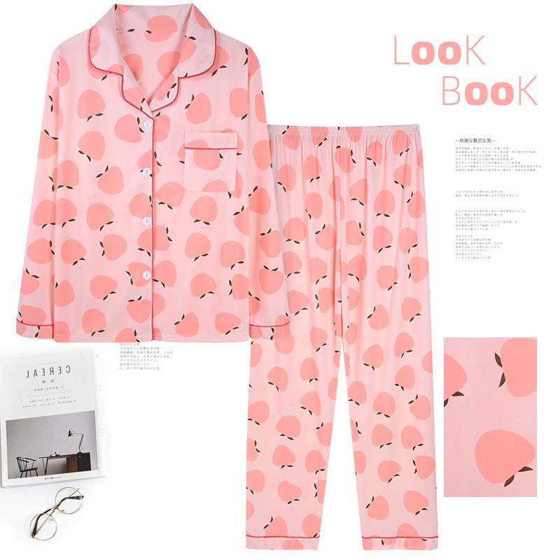 Langärmliges Pyjama-Set für Damen für Frühling und Herbst – Strickjacke mit Revers, Übergröße, vielseitig einsetzbar für zu Hause oder draußen. Medium Langärmliges Pyjama-Set für Damen für Frühling und Herbst – Strickjacke mit Revers, Übergröße, vielseitig einsetzbar für zu Hause oder draußen. Medium von Joom DACH