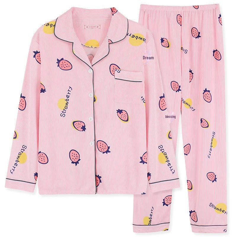 Langärmliges Pyjama-Set für Damen für Frühling und Herbst – Strickjacke mit Revers, Übergröße, vielseitig einsetzbar für zu Hause oder draußen. Medium Langärmliges Pyjama-Set für Damen für Frühling und Herbst – Strickjacke mit Revers, Übergröße, vielseitig einsetzbar für zu Hause oder draußen. Medium von Joom DACH