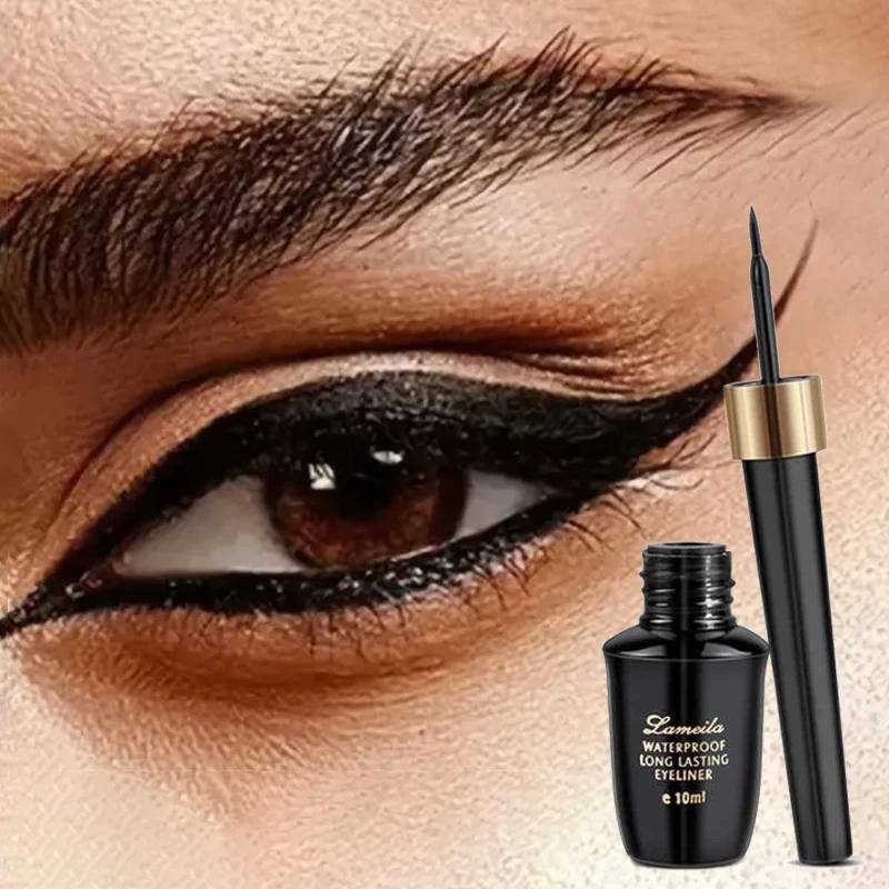 Langanhaltender Gel-Eyeliner-Stift mit harter Spitze, ultrafein, wasserfest, schwarz 1pc von Joom DACH